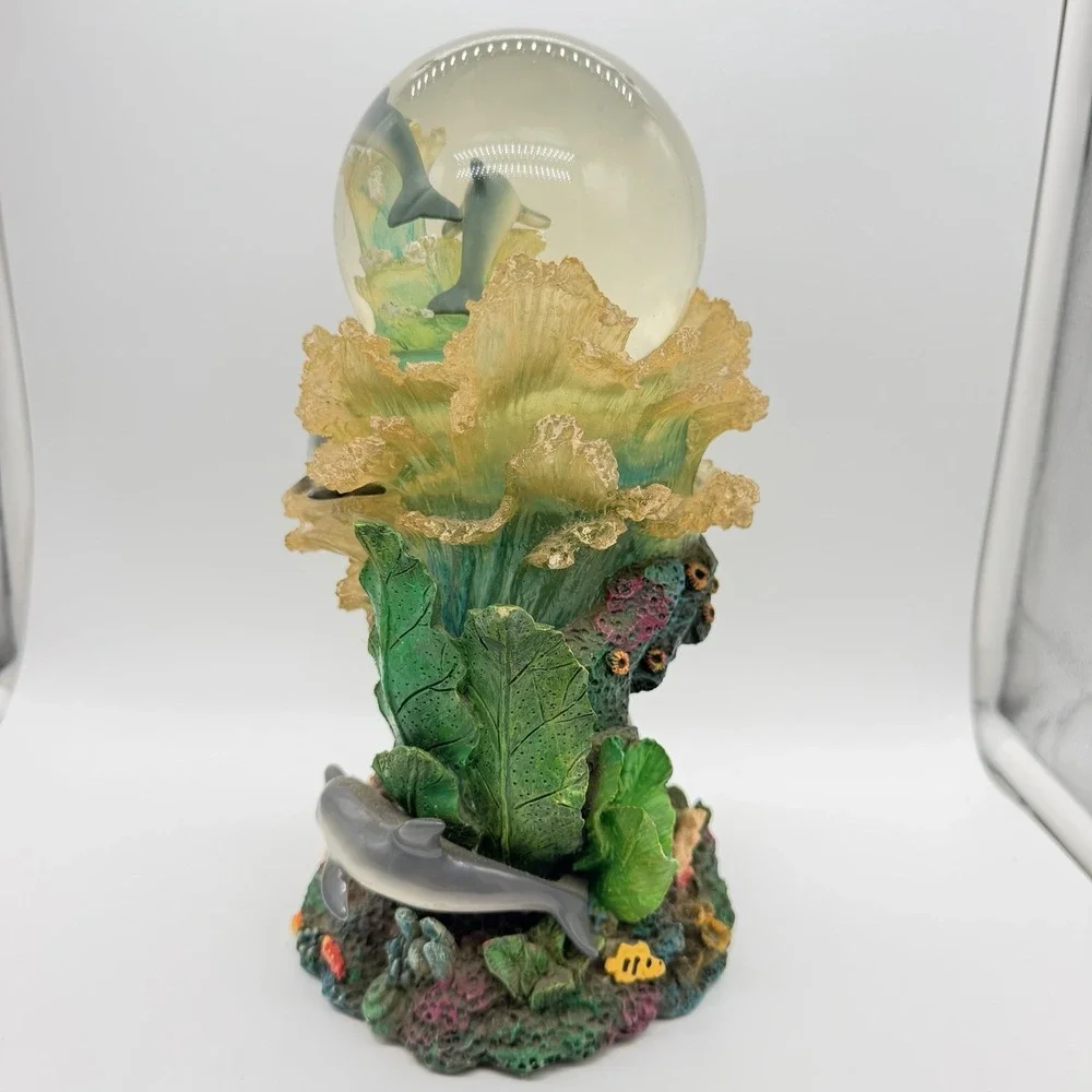 Double Water Globe Music Box Dolphins 